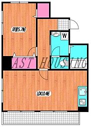都営大江戸線 西新宿五丁目駅 徒歩9分の賃貸マンション 3階1LDKの間取り