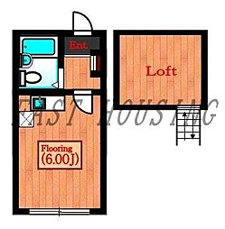 京王線 初台駅 徒歩10分の賃貸アパート 1階ワンルームの間取り