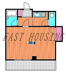 都営大江戸線 西新宿五丁目駅 徒歩2分の賃貸マンション 3階1Kの間取り
