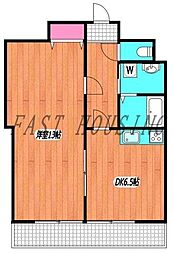 パインクレスト信濃町 1DKの間取図画像