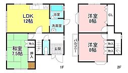菩提寺北貸家 3LDKの間取り