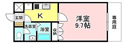 プランドール ソフィア 1階1Kの間取り