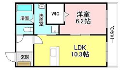 LINNEA　MIKUMO 2階1LDKの間取り