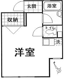 アーデンハウス 1階ワンルームの間取り