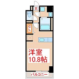 ルーカス武之橋 4階ワンルームの間取り