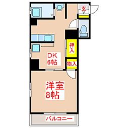 ＯＰＴＩＯＮ．ＢＬＤ． 4階1DKの間取り