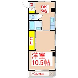 南ビル 1DKの間取図画像