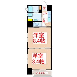 Ｋマンション 5階2Kの間取り