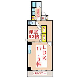 ＣＡＳＡ　ＧＲＡＮ鹿児島 7階1LDKの間取り