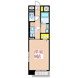 ウェーブ　II 8階1Kの間取り