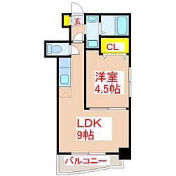 ベイサイドアベニュー 4階1LDKの間取り