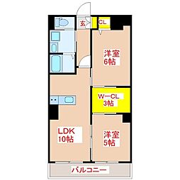 惟神上町ビル 2LDKの間取図画像