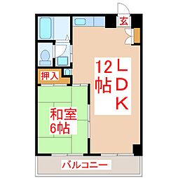 アスカビル 1LDKの間取図画像