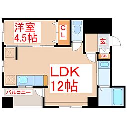 BellShams 1LDKの間取図画像