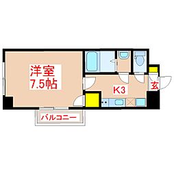 ステージルビーグラス 1Kの間取図画像