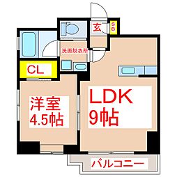 さくらヒルズ樋之口壱番館 1LDKの間取図画像