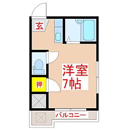キャプテンビル2 ワンルームの間取図画像