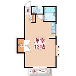 第2ファミリーコーポ ワンルームの間取図画像