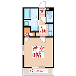 Lacimazero 1Kの間取図画像