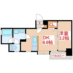 さくらヒルズマリンポート2 1DKの間取図画像