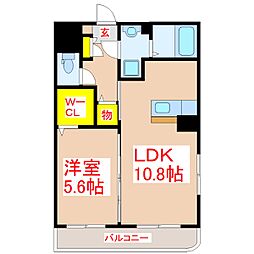 ＭＯＫＯＮＯマンション 3階1LDKの間取り