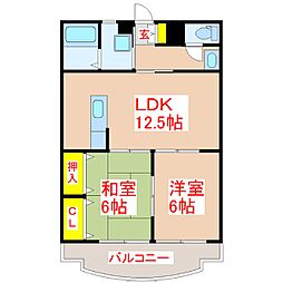 パームビーチ重富 2LDKの間取図画像