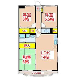 さくらヴィレッジA 3LDKの間取図画像