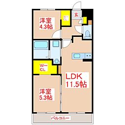 ARTH平松 2LDKの間取図画像