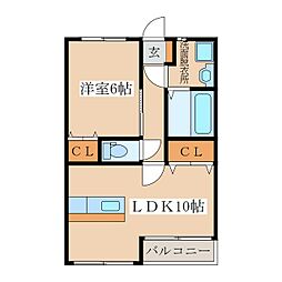 ボヌール 1LDKの間取図画像