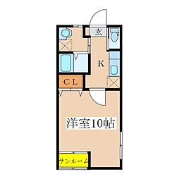 Ｗｉｎ−Ｗｉｎ札元　Ｃ棟 1階1Kの間取り