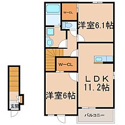 アップ・テイル 2LDKの間取図画像