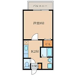 フェヴァリー5 1Kの間取図画像