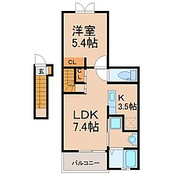 コンフォート・ヴィラ緑山3 1LDKの間取図画像