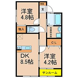Rin 2DKの間取図画像