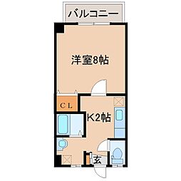 フェヴァリー5 1Kの間取図画像