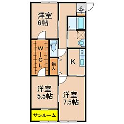 クレパス B棟 2階