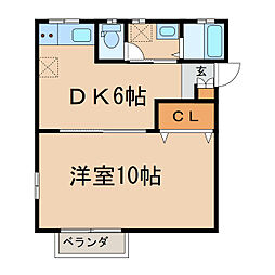 ナチュールカワニシ 1DKの間取図画像