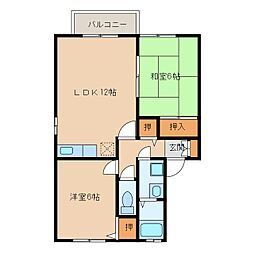 レジデンス寿 2LDKの間取図画像