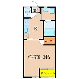 Alta・villa 1Kの間取図画像