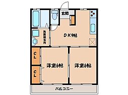 ホットハウス 2DKの間取図画像
