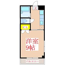 ベルビューコーポ 1Kの間取図画像