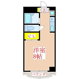 エミネンス隼人塚 ワンルームの間取図画像