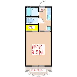 M2スターマンション 1Kの間取図画像
