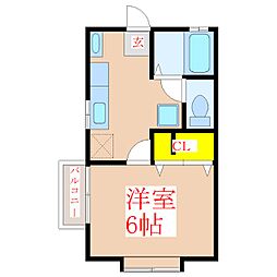 七星ハイツ 1Kの間取図画像