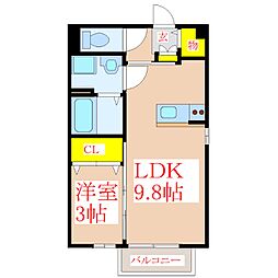 セジュールパルフェ2 1LDKの間取図画像