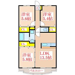 エミネンス広瀬 3LDKの間取図画像