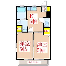 ガーデンプレイス向花F 2Kの間取図画像