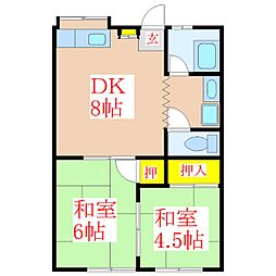 ファミーユ隼人 2DKの間取図画像