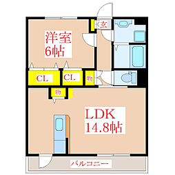 セトル2 1LDKの間取図画像