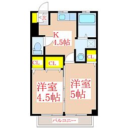 ガーデンプレイス向花F 2Kの間取図画像